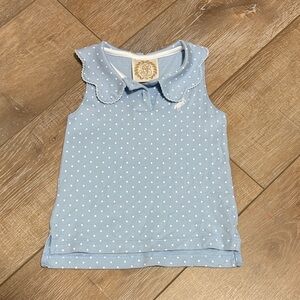 The Beaufort Bonnet Company Blue Polka Dot Kids Sleeveless Top